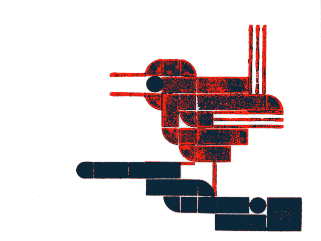 Troglodytes troglodytes in Lego print with reduced color palette.